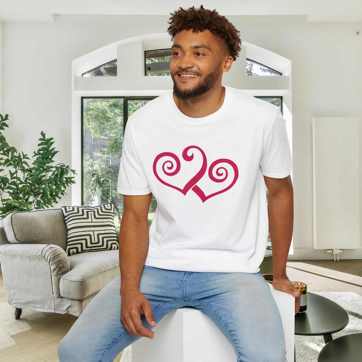 Double Hearts Adult Unisex Tshirt