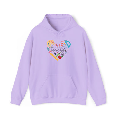 Teacher Supply Heart Heavy Blend™ Hooded Sweatshirt