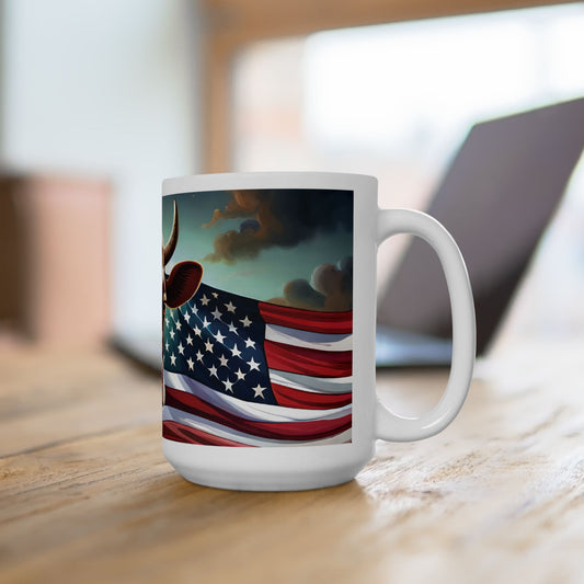 Stars, Stripes, & Moos Ceramic Mug, (11oz, 15oz)