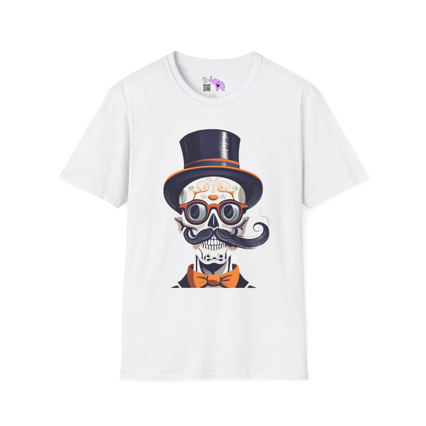 Top Hat & Mustache Skull Adult T-shirt