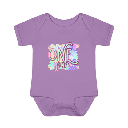 Pastel Wild One Milestone Baby Bodysuit-One Year