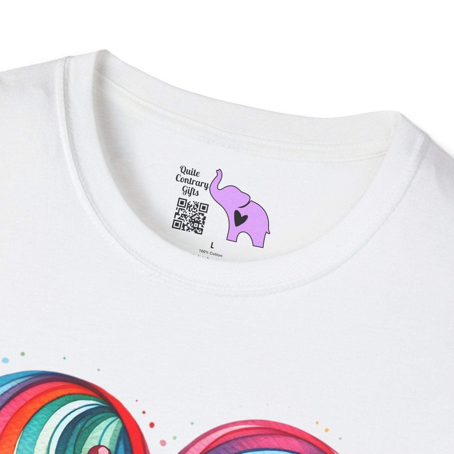 Blushing Rainbow Heart Adult T-shirt