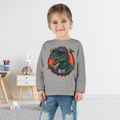 Cool Dinosaur Toddler Long Sleeve Tee