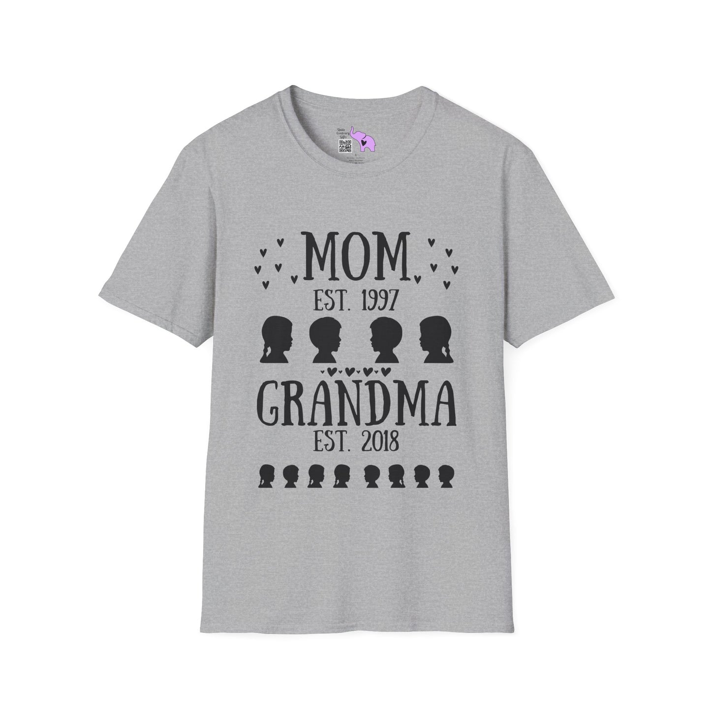 Mom Est. Grandma Est. Great Grandma Est. Custom Adult T-shirt