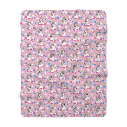 Twinkle Toes Unicorns Sherpa Fleece Blanket