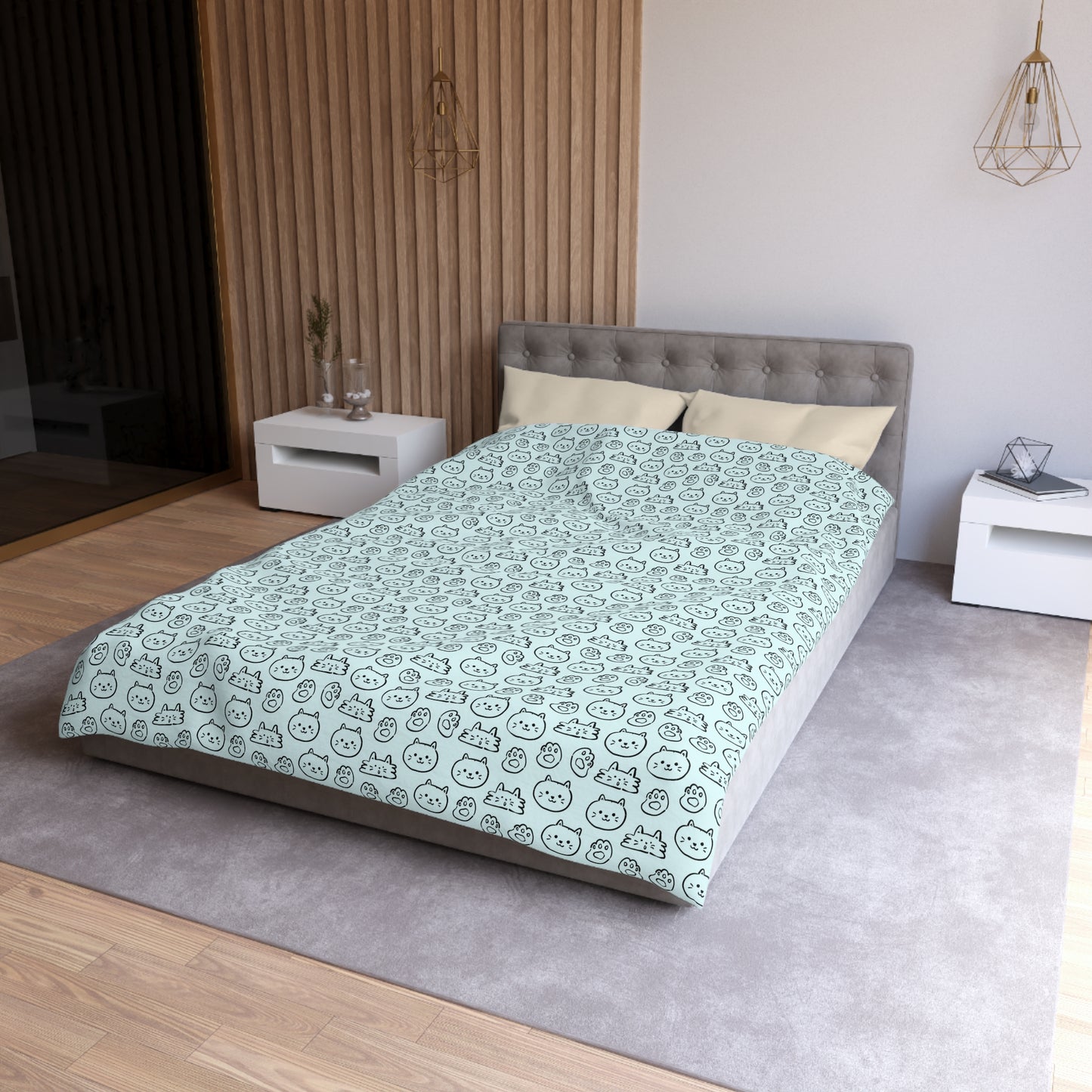 Cat Lovers Microfiber Duvet Cover