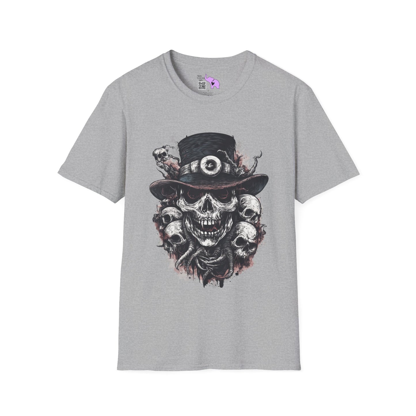 Creepy Skulls w/Top Hat Adult T-shirt