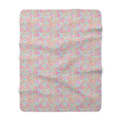 Tropical Sunset Palms Fleece Blanket