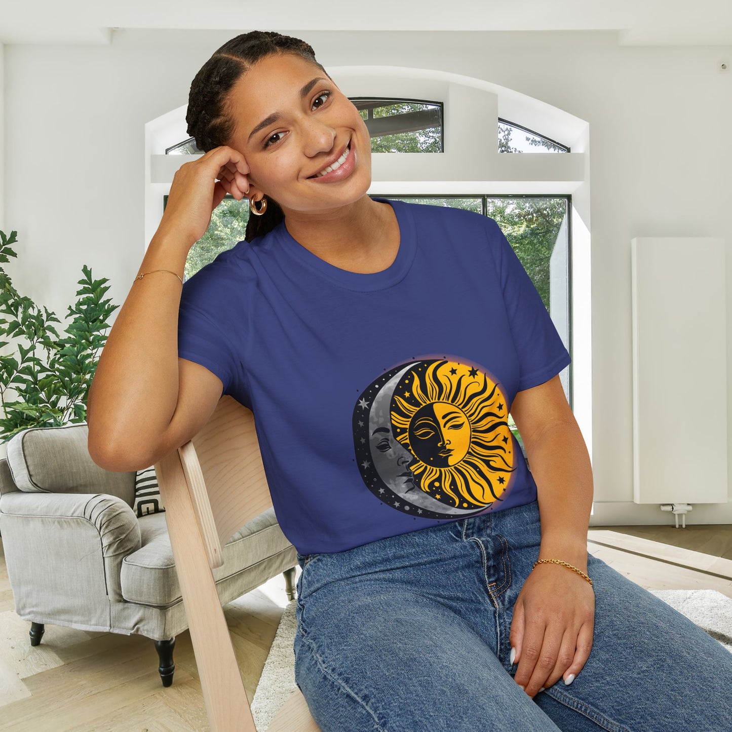 Sun Moon Stars Adult T-shirt