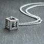 Hollowed Titanium Cube Necklace Gold/Silver/Black/Grey