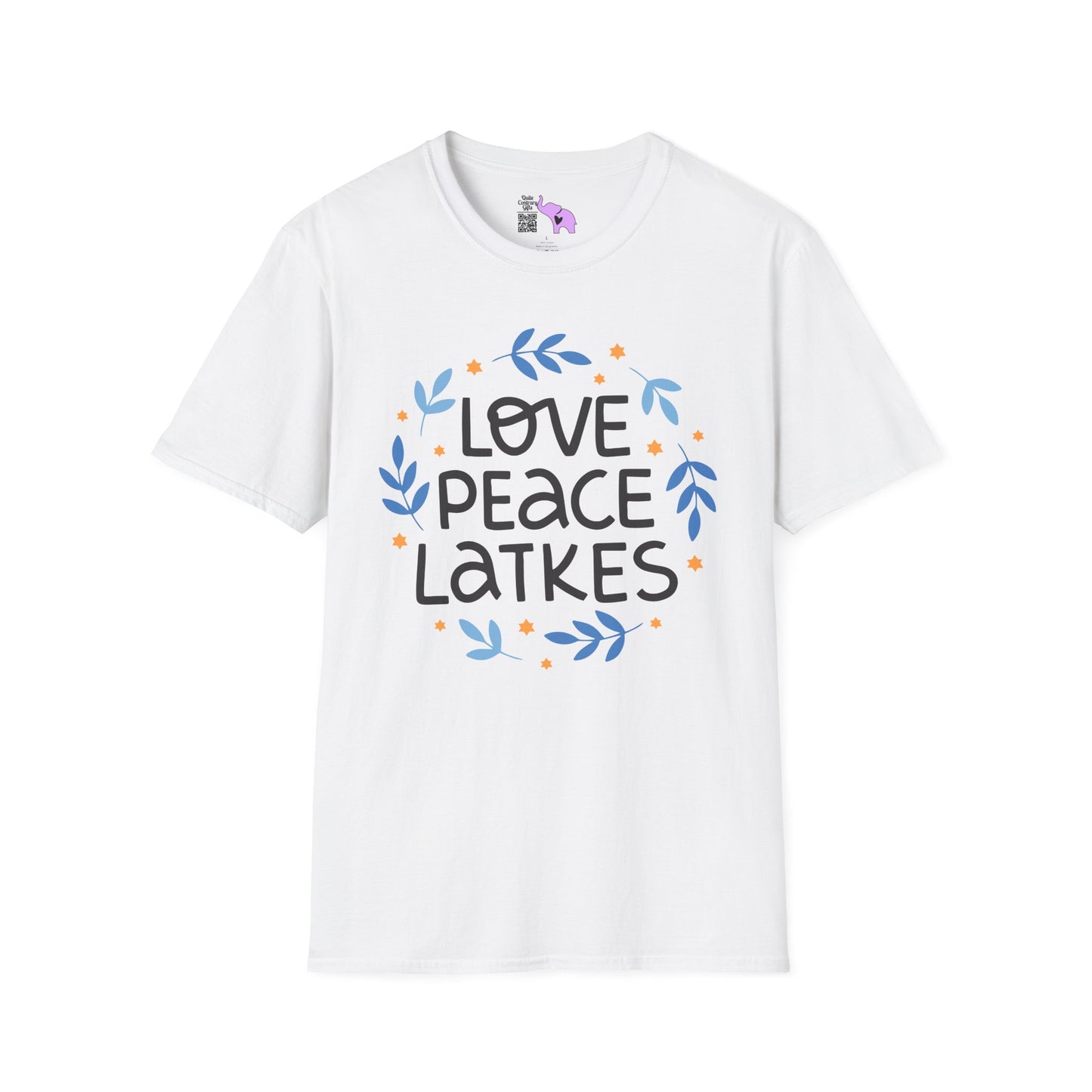 Hanukkah Love Peace Latkes Adult T-shirt