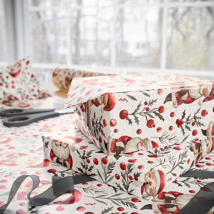 Jingle & Holly Santa Wrapping Paper