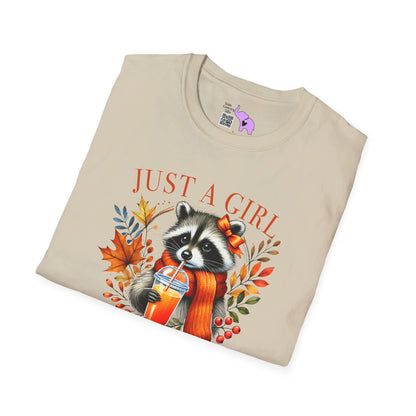 Just A Girl Who Loves Pumpkin Spice (Racoon) T-shirt