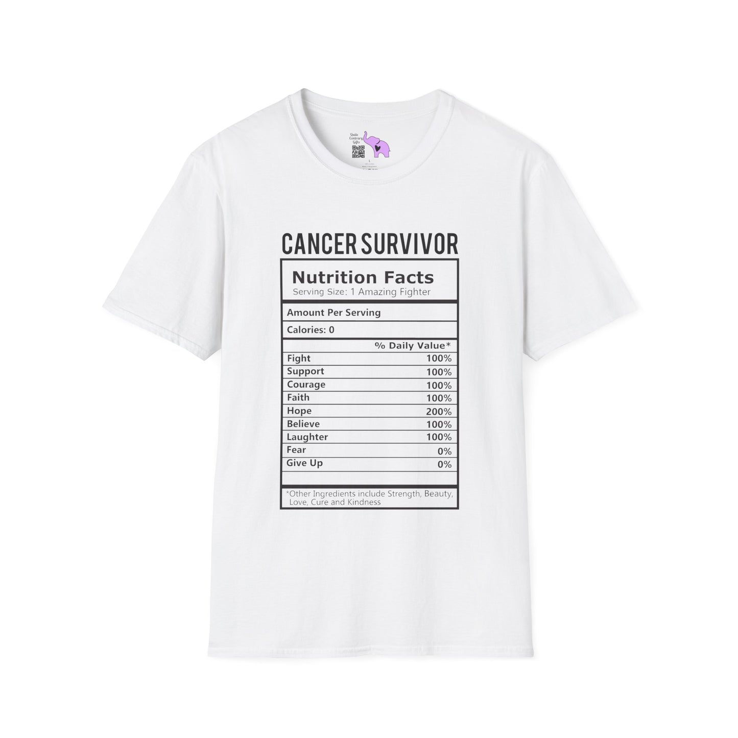 Cancer Survivor Nutrition Facts Adult T-shirt