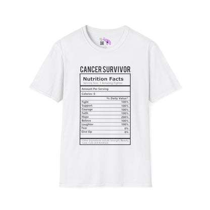 Cancer Survivor Nutrition Facts Adult T-shirt