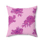 Bubblegum Bloom Peonies Throw Pillow