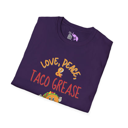Love, Peace, & Taco Grease Adult T-shirt