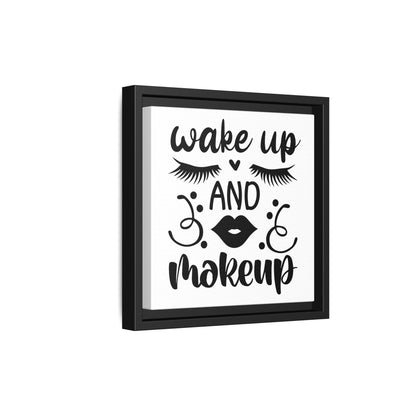 Wake Up and Make Up Canvas Bathroom Art