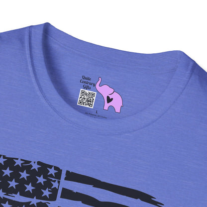 Thin Blue Line American Flag Adult T-shirt