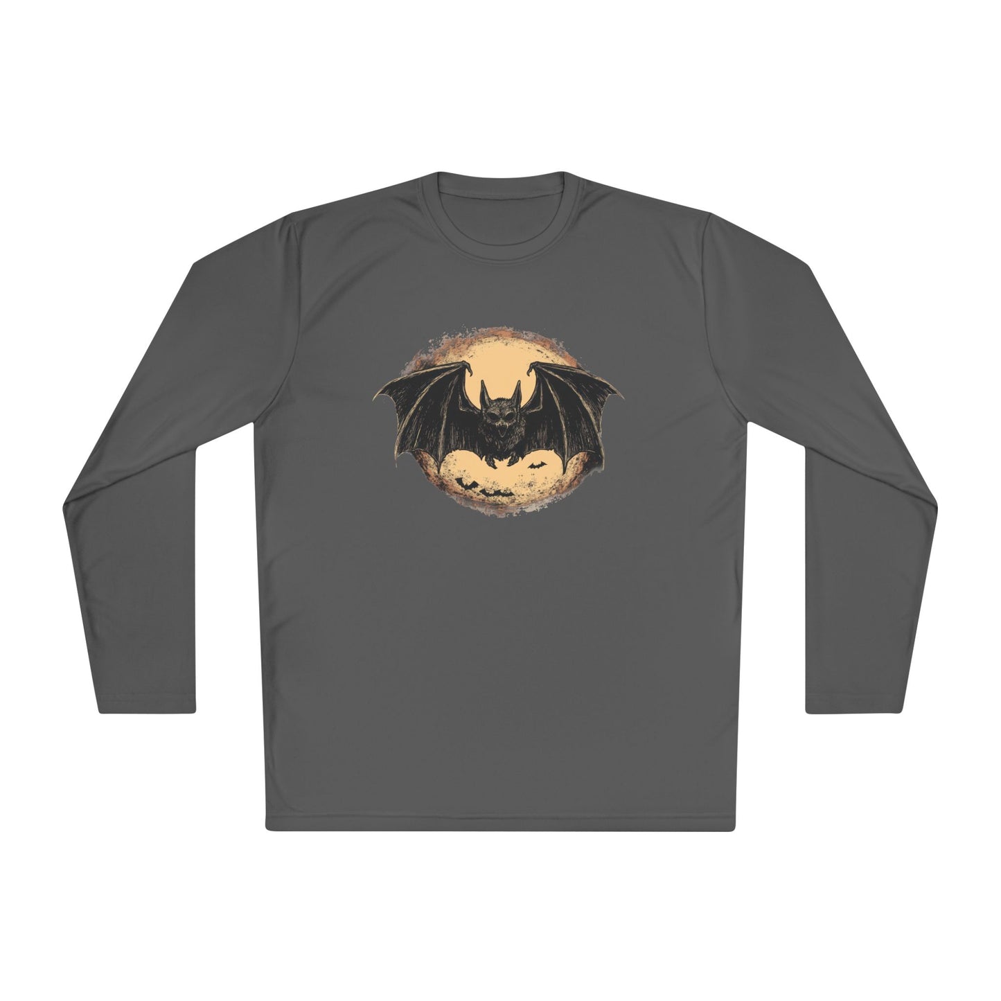 Bat Over Moon Adult Long Sleeve Tee
