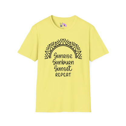 Sunrise Sunburn Sunset Repeat (2) Adult T-shirt