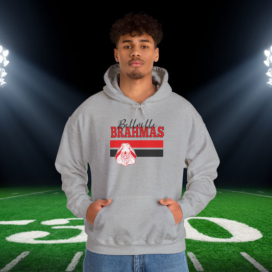Ballville Brahmas w/Mascot & Stripes Adult Heavy Blend™ Hooded Sweatshirt