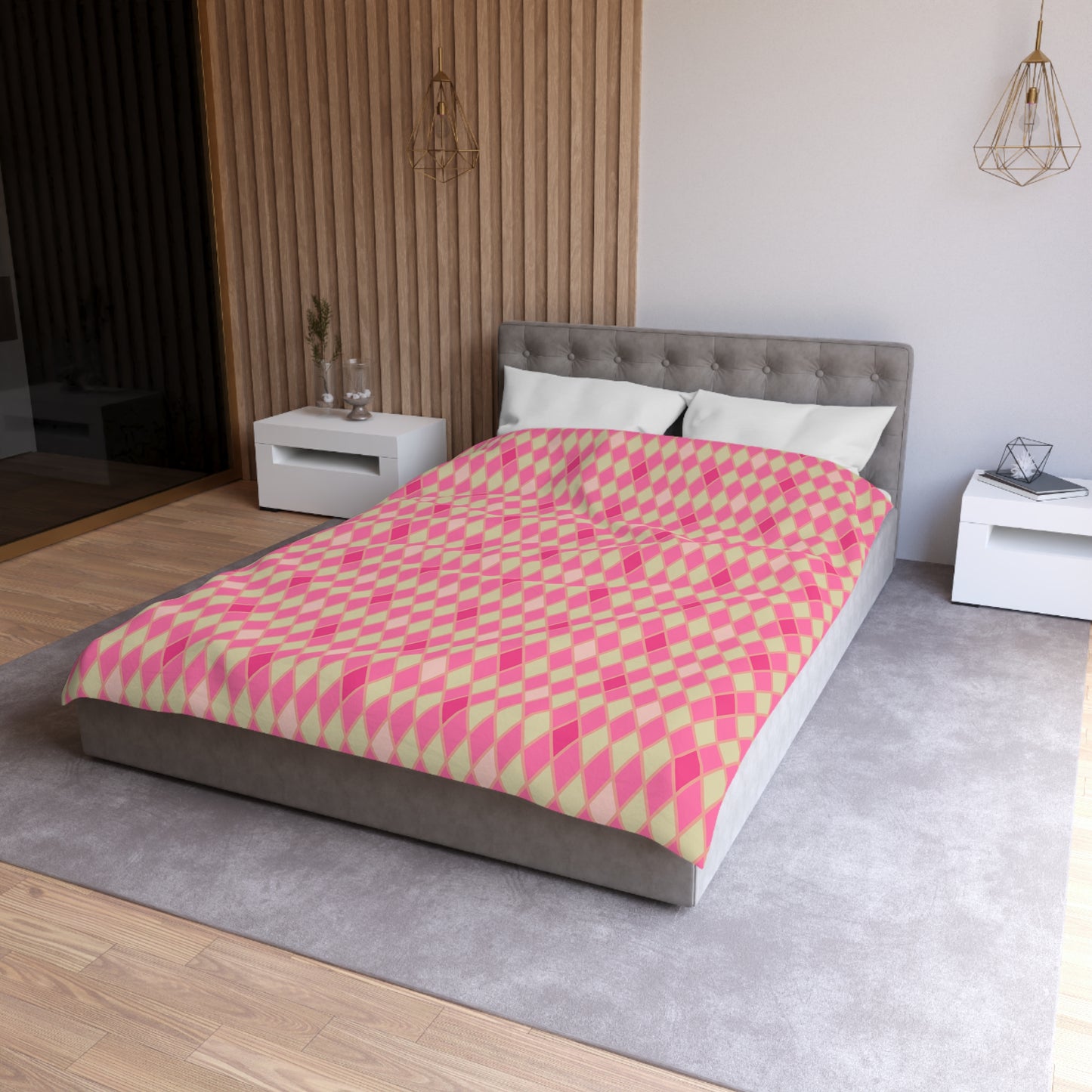 Pink Amour Harlequin Microfiber Duvet Cover