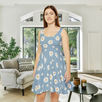 Daisy Print Women's Skater Dress - Fun Spring Floral Dress for Every Occasion