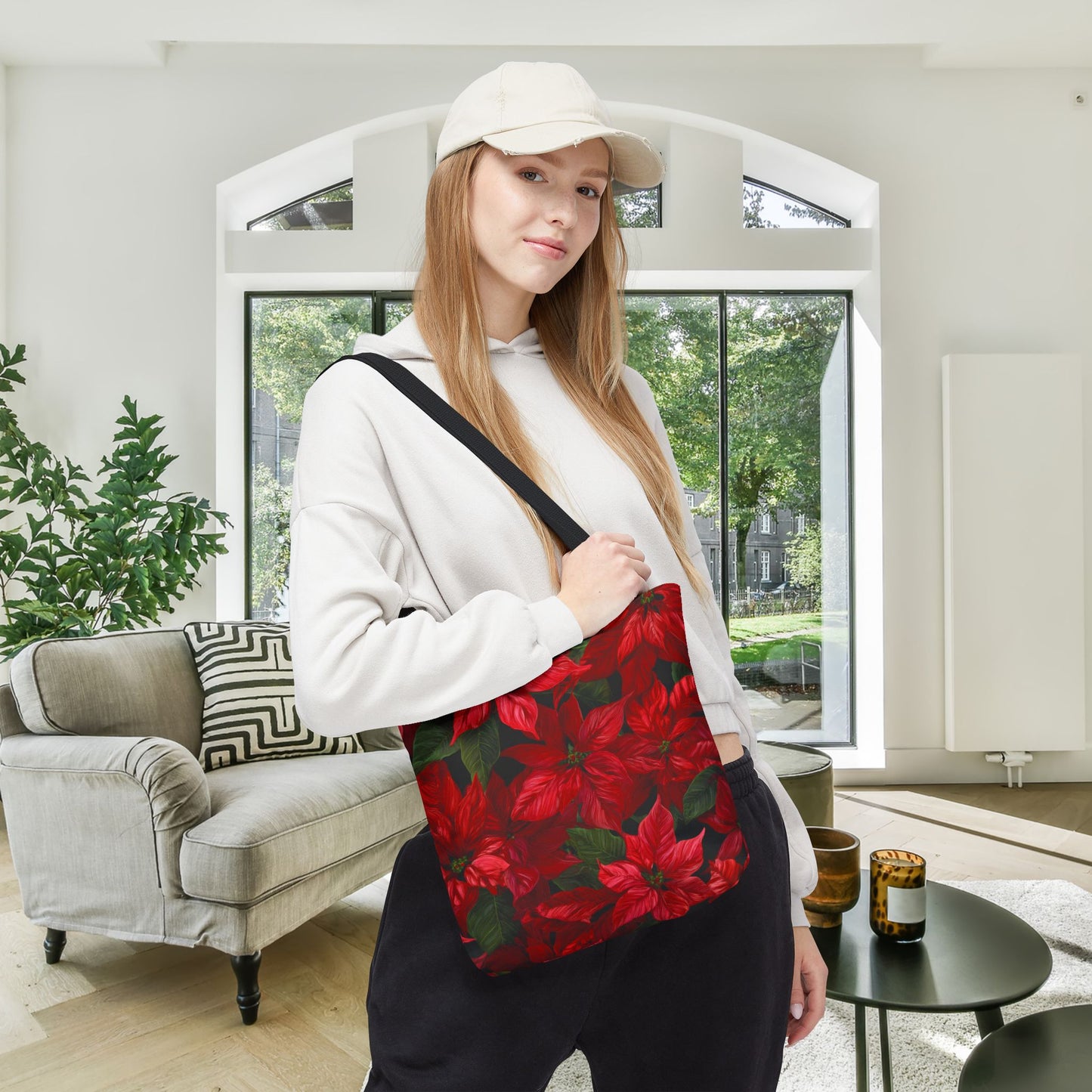 Crimson Noel Canvas Tote Bag