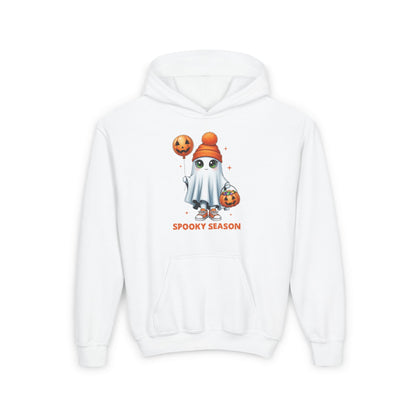 Spooky Season Ghost Trick-or-Treater Youth Heavy Blend Hoodie