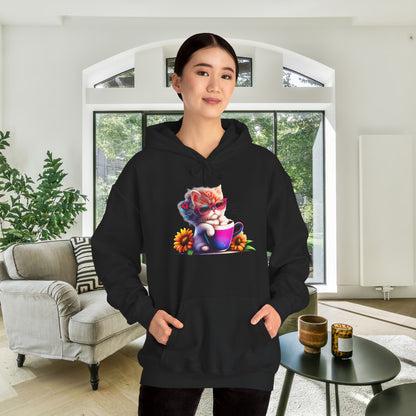 Cool Sunflower Kitten Heavy Blend™ Hooded Sweatshirt