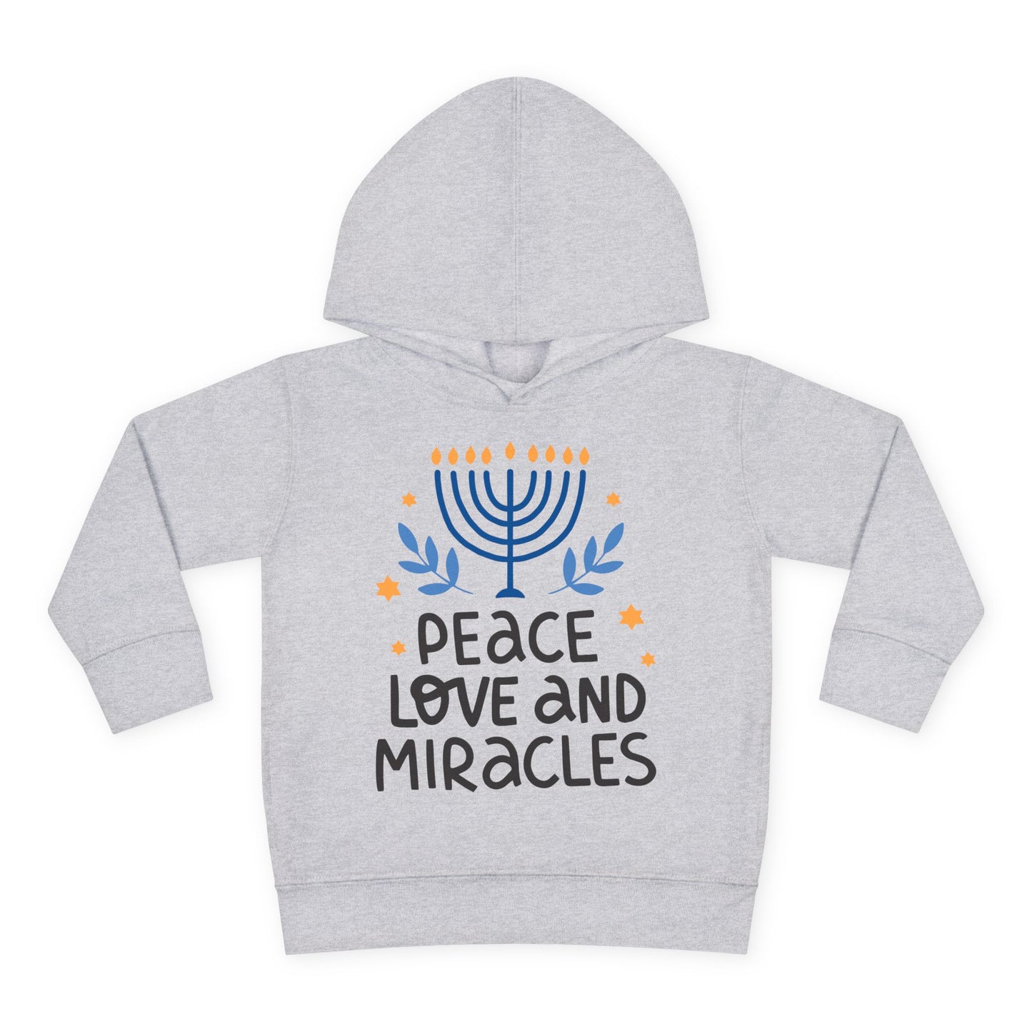Hanukkah Peace Love & Miracles 1 Toddler Pullover Fleece Hoodie