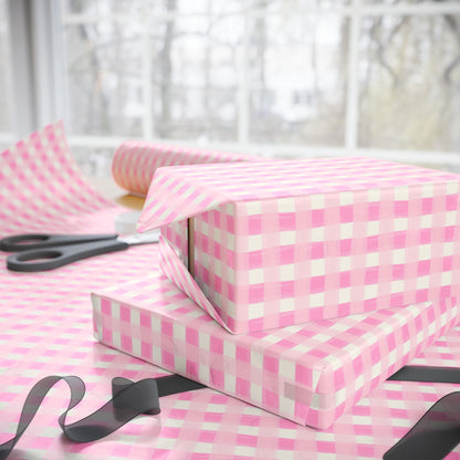Dreamy Rose Gingham Wrapping Paper