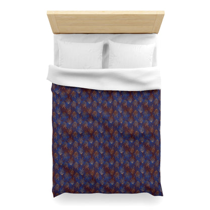 Midnight Gilded Leaves Microfiber Duvet Cover