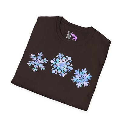 Bluish Snowflakes Adult T-shirt