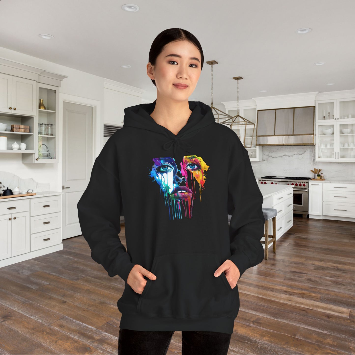 Colorful Face Heavy Blend™ Hooded Sweatshirt