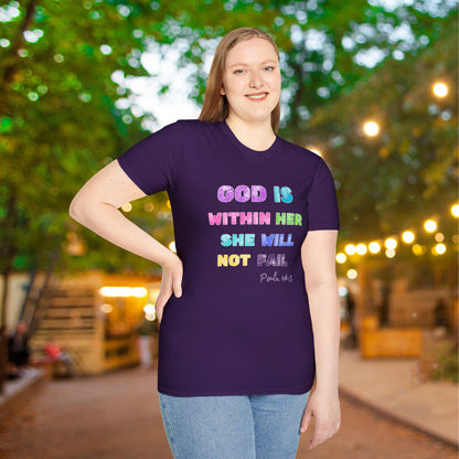 God Is Within Her She Will Not Fail Psalm 46:5 Adult T-shirt