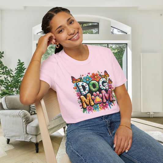 Floral Dog Mom Adult Unisex Tshirt