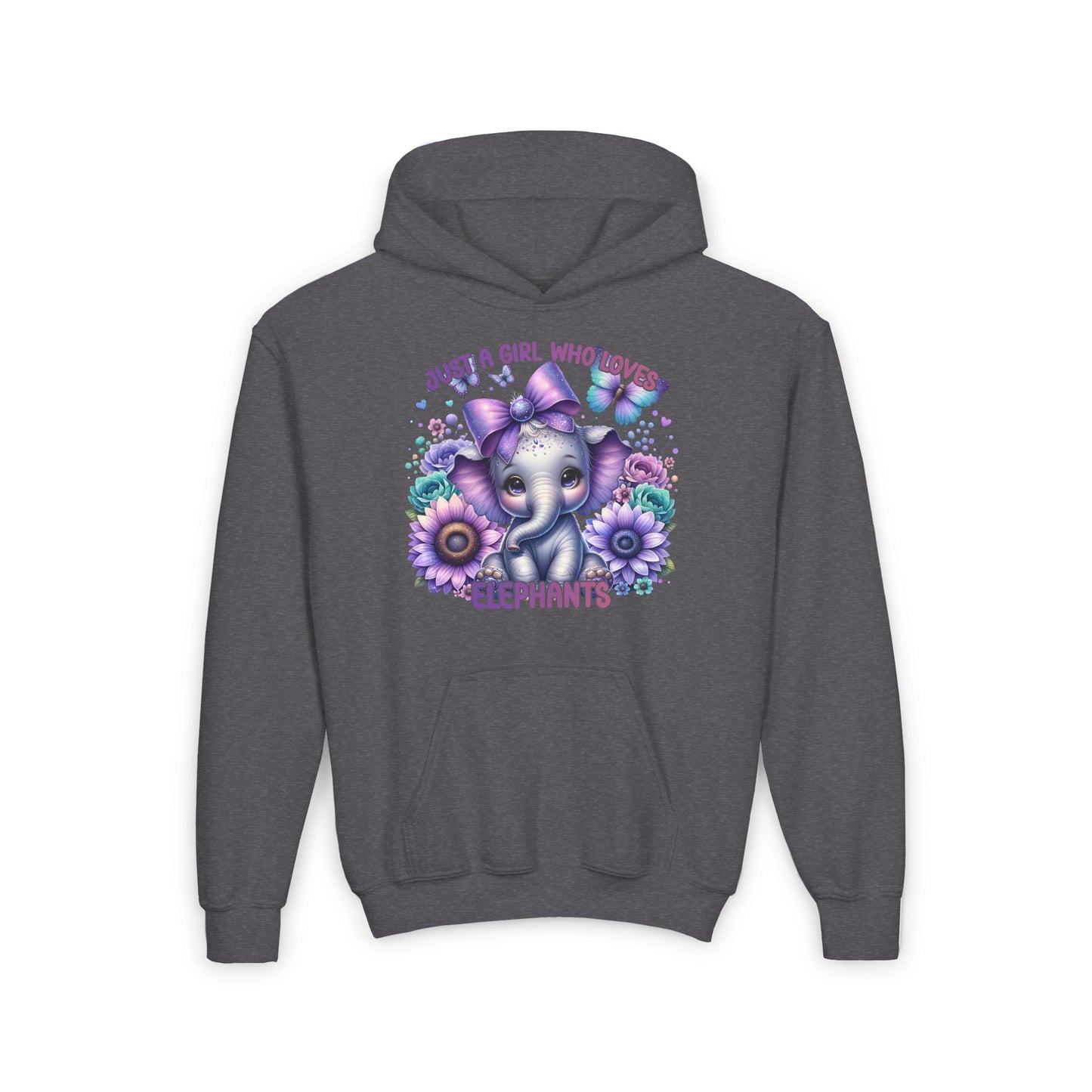 Just A Girl Who Loves Elephants Youth Heavy Blend Hoodie