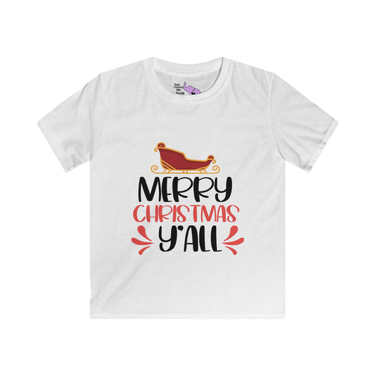 Merry Christmas Y'all Youth Softstyle Tee