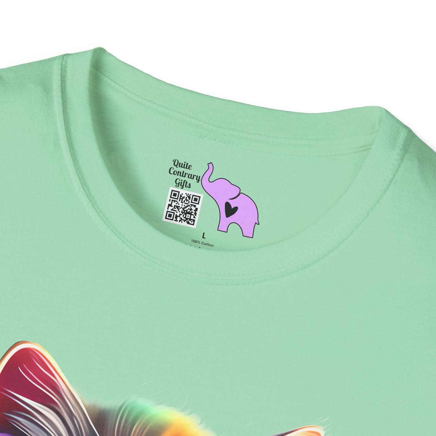 Cool Colorful Kitten in Flowers Adult T-shirt