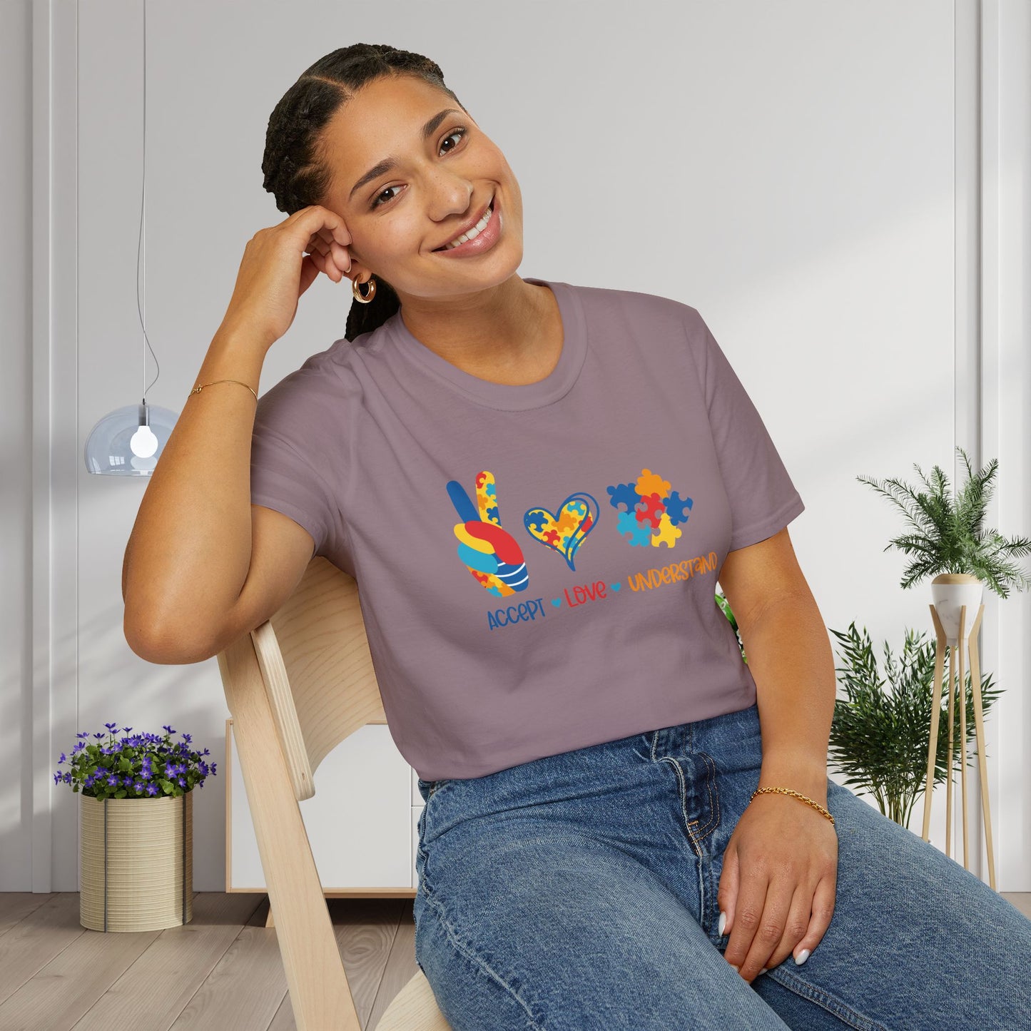 Accept Love Understand Autism Awarness Adult T-shirt