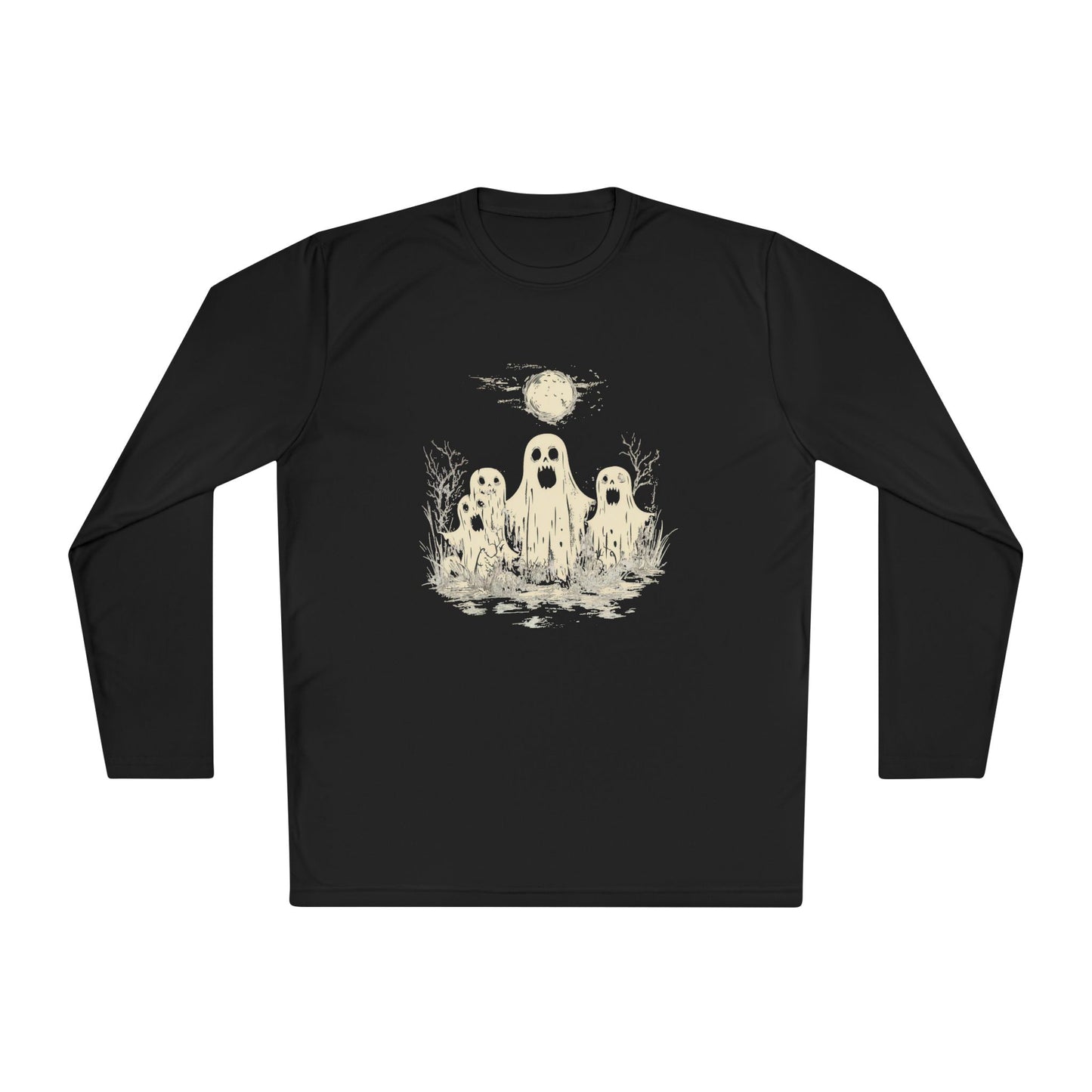 Creepy Ghost Trio Adult Long Sleeve Tee