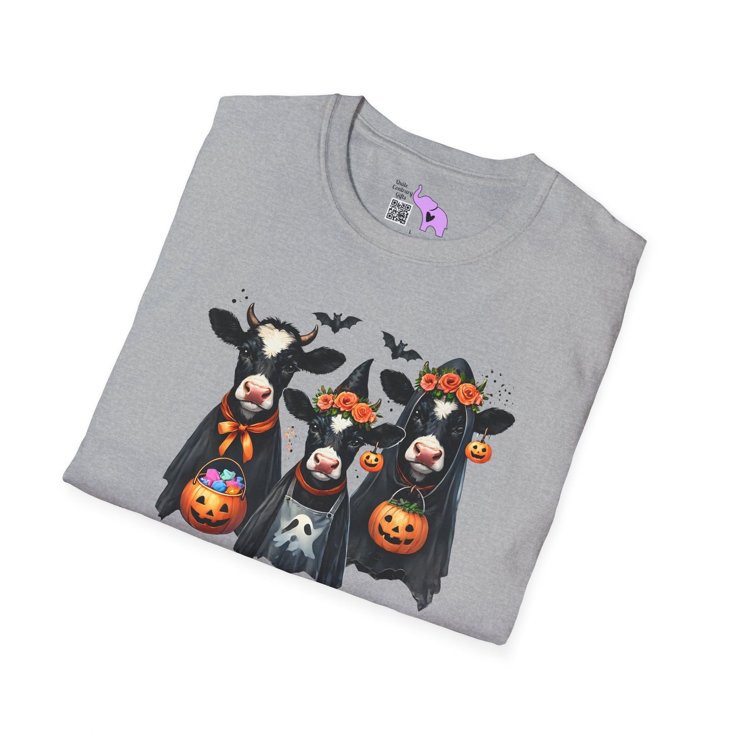 Trick or Treating Cows Adult T-shirt