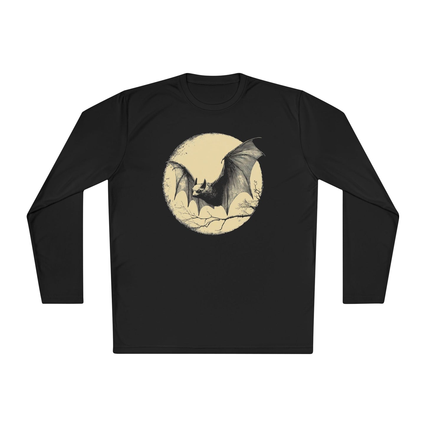 Bat Over Moon 2 Adult Long Sleeve Tee