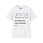 Teacher Definition: Lesson Planned, Class Unplanned, Chaos Guaranteed Adult T-shirt