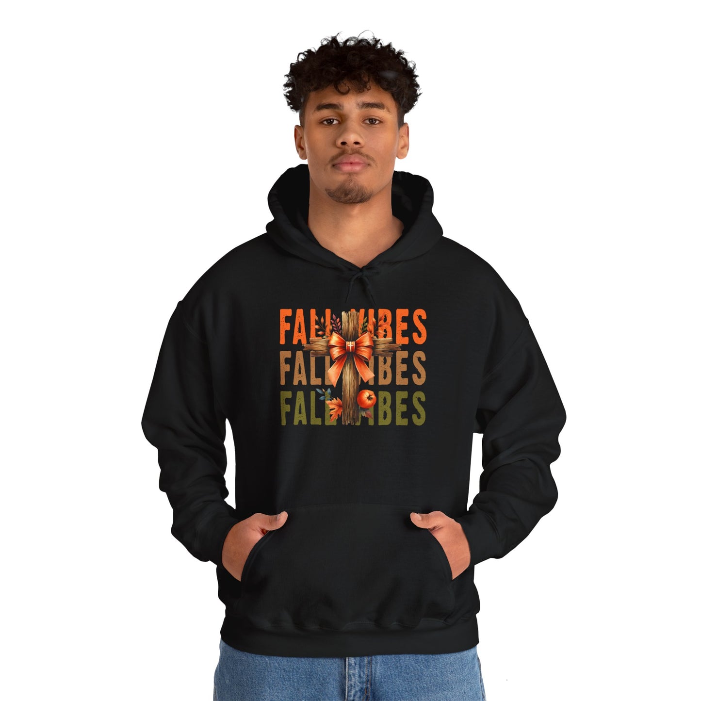 Fall Vibes Cross Heavy Blend™ Hooded Sweatshirt