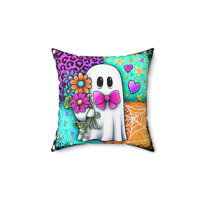 Ghostly Stitches Throw Pillow