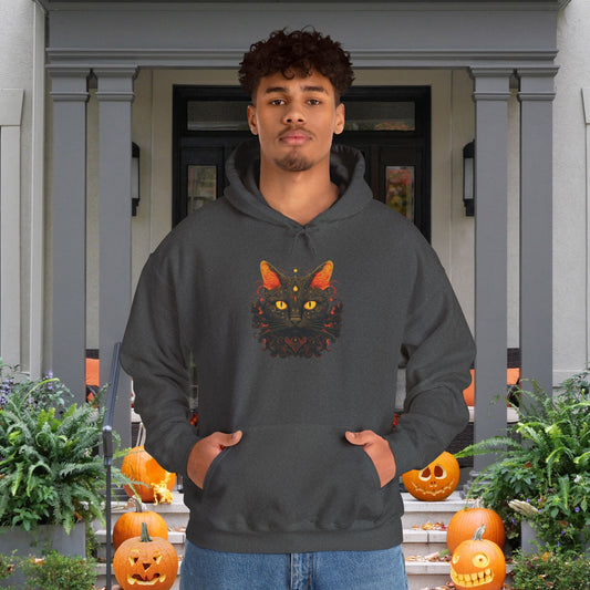 Creepy Black Cat 2 Heavy Blend™ Hooded Sweatshirt