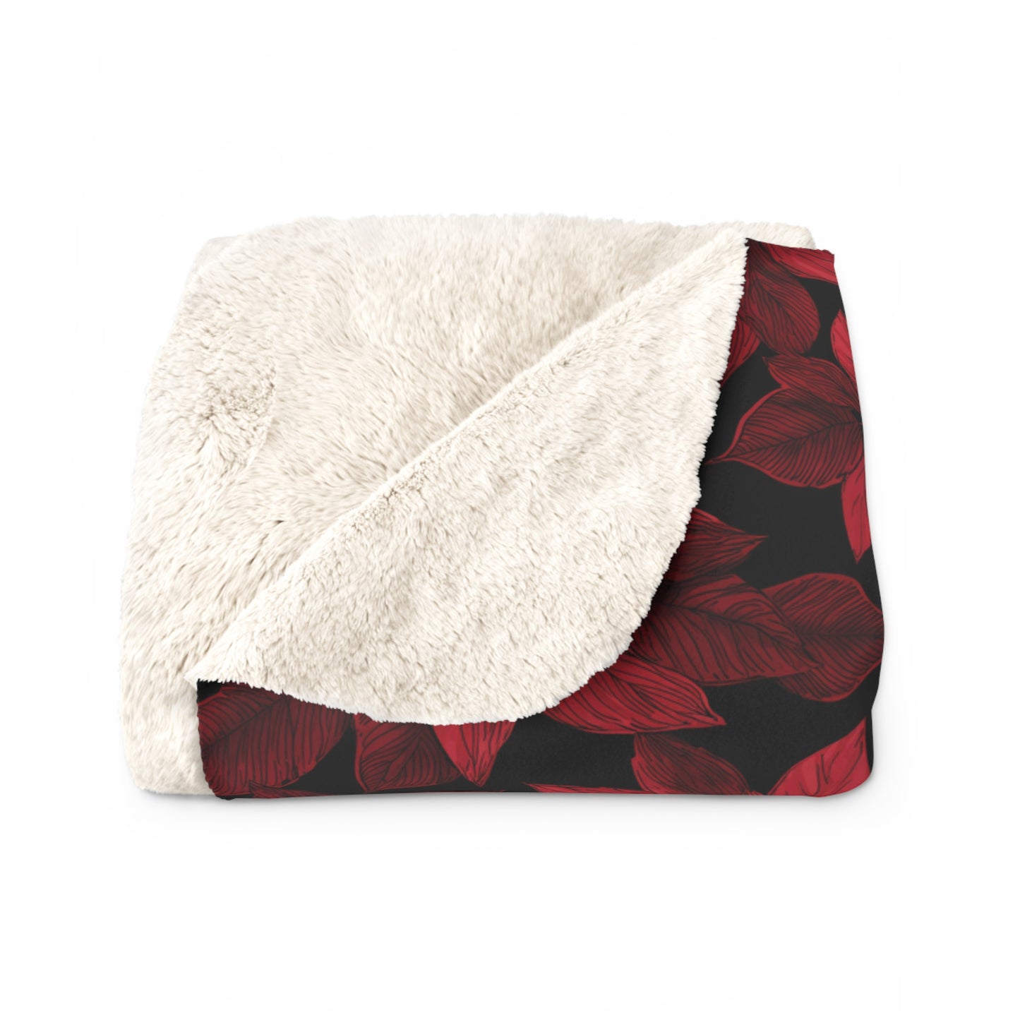 Midnight Poinsettia Garden Fleece Blanket
